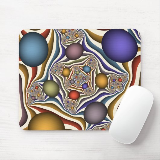 Flying Up, farbenfrohe, moderne, Abstrakte Fraktal Mousepad (Mit Mouse)