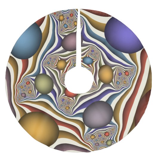 Flying Up, farbenfrohe, moderne, Abstrakte Fraktal Polyester Weihnachtsbaumdecke (Vorderseite)