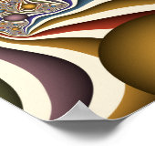 Flying Up, farbenfrohe, moderne, Abstrakte Fraktal Poster (Ecke)