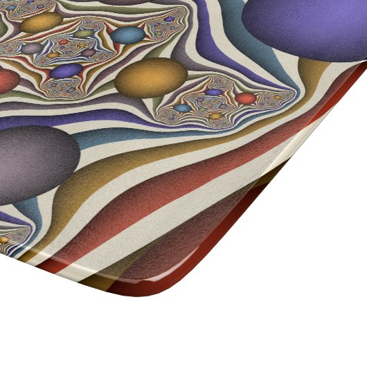 Flying Up, farbenfrohe, moderne, Abstrakte Fraktal Schneidebrett (Ecke)