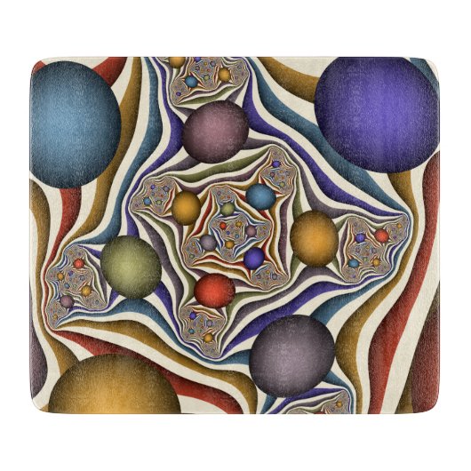 Flying Up, farbenfrohe, moderne, Abstrakte Fraktal Schneidebrett (Vorderseite)