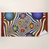 Flying Up, farbenfrohe, moderne, Abstrakte Fraktal Strandtuch (Vorderseite)