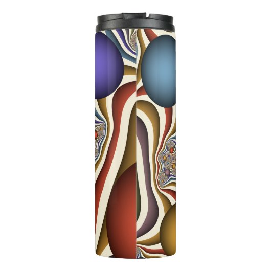 Flying Up, farbenfrohe, moderne, Abstrakte Fraktal Thermosbecher (Rückseite)