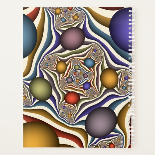 Flying Up, farbenfrohe, moderne Abstrakte Fraktale Planer (Rückseite)