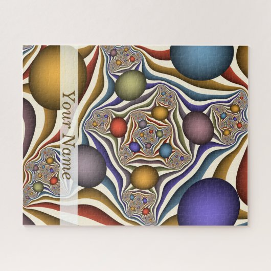 Flying Up, farbenfrohe, moderne Abstrakte Fraktale Puzzle (Horizontal)