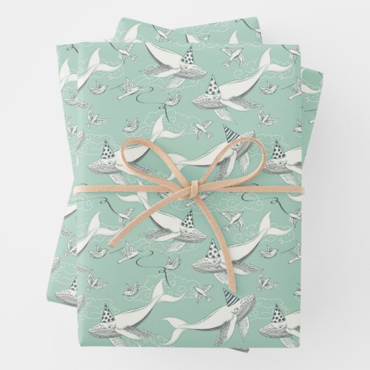 Flying Whale Birthday Party Geschenkpapier Set (Beispiel)