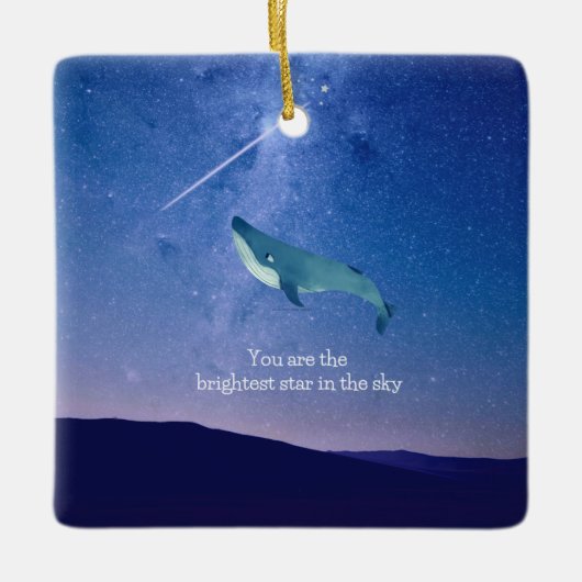 Flying Whale Keramikornament (Vorderseite)