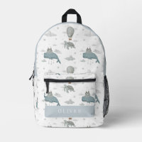 Flying Whale & Sea Turtle Hot Air Ballon Blue