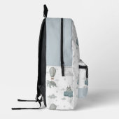 Flying Whale & Sea Turtle Hot Air Ballon Blue Bedruckter Rucksack (Links)