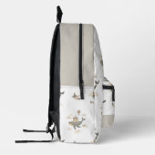 Flying Whale & Stingray Hot Air Ballon Beige Bedruckter Rucksack (Links)