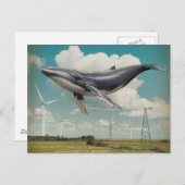 Flying Whale Windmill Energy Postkarte (Vorne/Hinten)