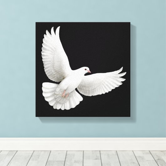Flying White Dove Wrapped Canvas Leinwanddruck (Insitu (Holzboden))