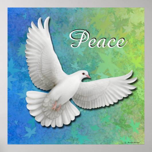 Flying White Peace Dove Print Poster (Vorne)