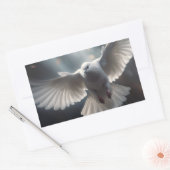 Flying White Peace Dove Rechteckiger Aufkleber (Umschlag)