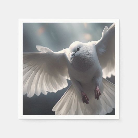 Flying White Peace Dove Serviette (Vorderseite)