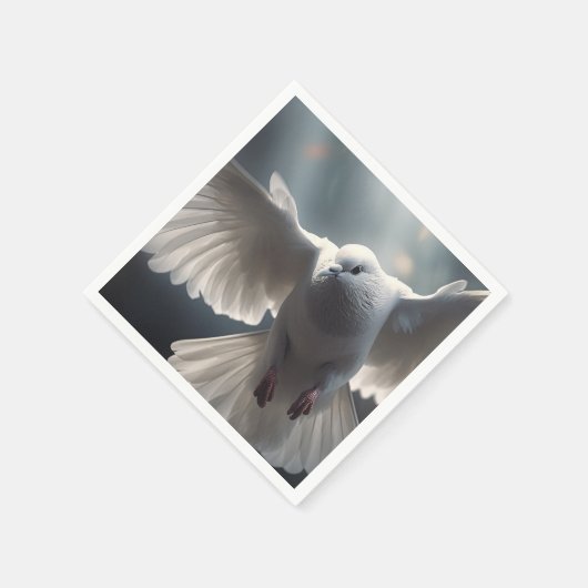 Flying White Peace Dove Serviette (Ecke)