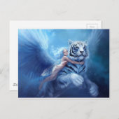 Flying White Tiger with Angel Postkarte (Vorne/Hinten)