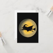 Flying Wicked Hexe-Silhouette Karte (Vorderseite/Rückseite Beispiel)