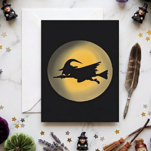 Flying Wicked Hexe-Silhouette Karte