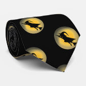 Flying Wicked Hexe-Silhouette Krawatte (Gerollt)