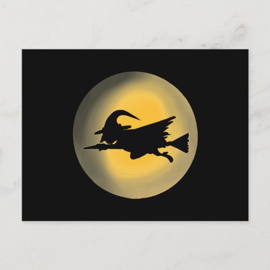 Flying Wicked Hexe-Silhouette Postkarte (Vorderseite)
