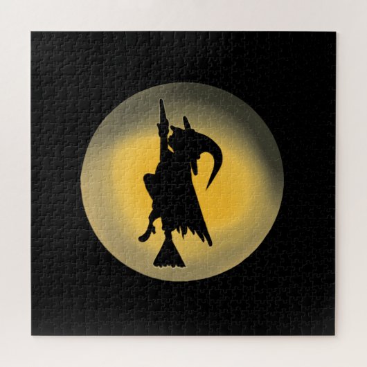 Flying Wicked Hexe-Silhouette Puzzle (Horizontal)