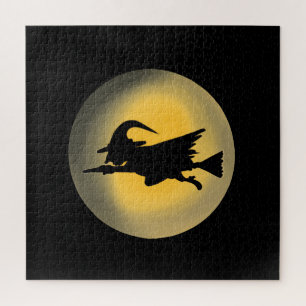 Flying Wicked Hexe-Silhouette Puzzle