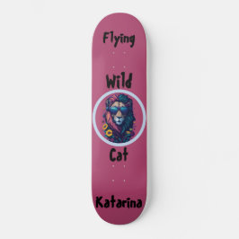 Flying Wild Cat Individuelle Name Einzigartiger Sk Skateboard