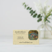 Flying Wild Ducks Yellow Visitenkarte (Stehend Vorderseite)