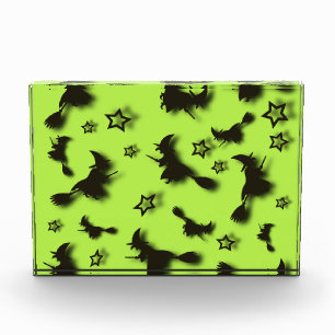 Flying witch among stars at Halloween night 3D Fotoblock