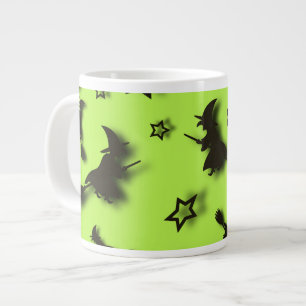 Flying witch among stars at Halloween night 3D Jumbo-Tasse