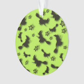 Flying witch among stars at Halloween night 3D Ornament (Vorderseite)