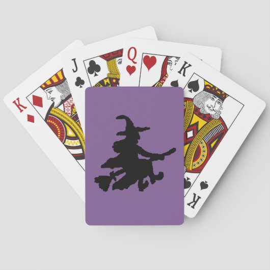 Flying Witch Black on Purple Spielkarten (Rückseite)