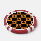 Flying Witch Black & Orange Checkered Poker Chips (Einzeln)