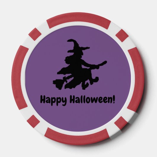 Flying Witch Black & Purple Checkered Poker Chips (Rückseite)