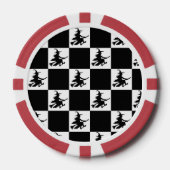 Flying Witch Black & White Checkered Pokerchips (Vorderseite)