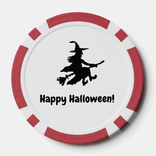 Flying Witch Black & White Checkered Pokerchips (Rückseite)