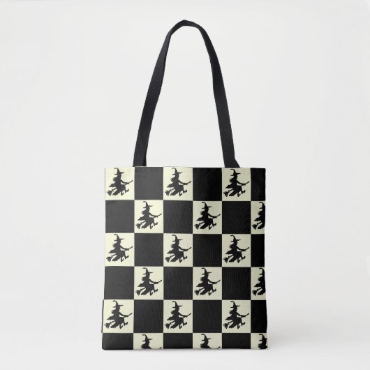 Flying Witch Black & Yellow Checkered Tasche (Vorderseite)