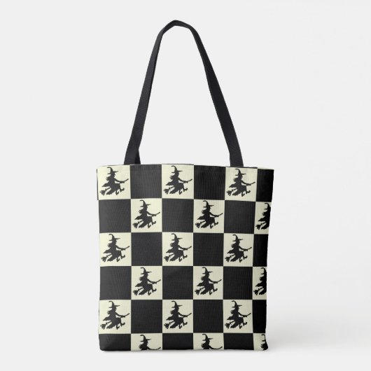 Flying Witch Black & Yellow Checkered Tasche (Rückseite)