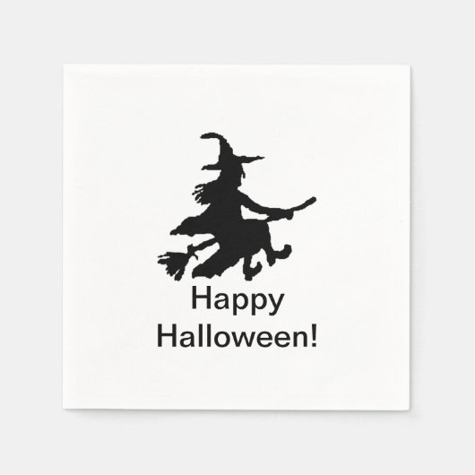 Flying Witch - Frohes Halloween - Serviette (Vorderseite)