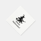 Flying Witch - Frohes Halloween - Serviette (Ecke)