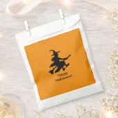 Flying Witch - Orange -Happy Halloween - Favor Bag Geschenktütchen (Ausgeschnitten)