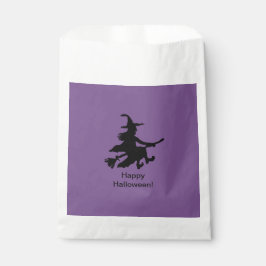 Flying Witch - Purple -Happy Halloween - Favor Bag Geschenktütchen