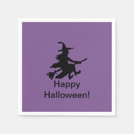 Flying Witch Purple -Happy Halloween-Papier-Servie Serviette