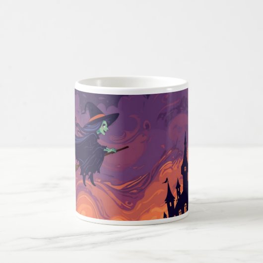 Flying Witch Tasse | Klassischer Halloween-Kaffeeb (Mittel)