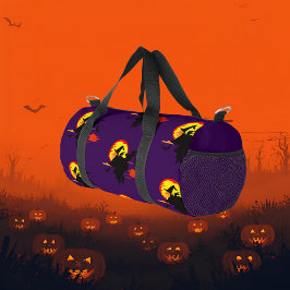 Flying Witch with full moon Duffle Bag