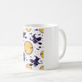 Flying Witches Full Moon Halloween Pattern Kaffeetasse (VorderseiteRechts)