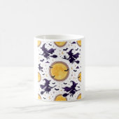 Flying Witches Full Moon Halloween Pattern Kaffeetasse (Mittel)