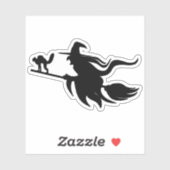 Flying witchHalloween-Silhouette Aufkleber (Blatt)