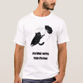 Flying with the Flow! Funny Cat T-Shirt (Vorderseite)